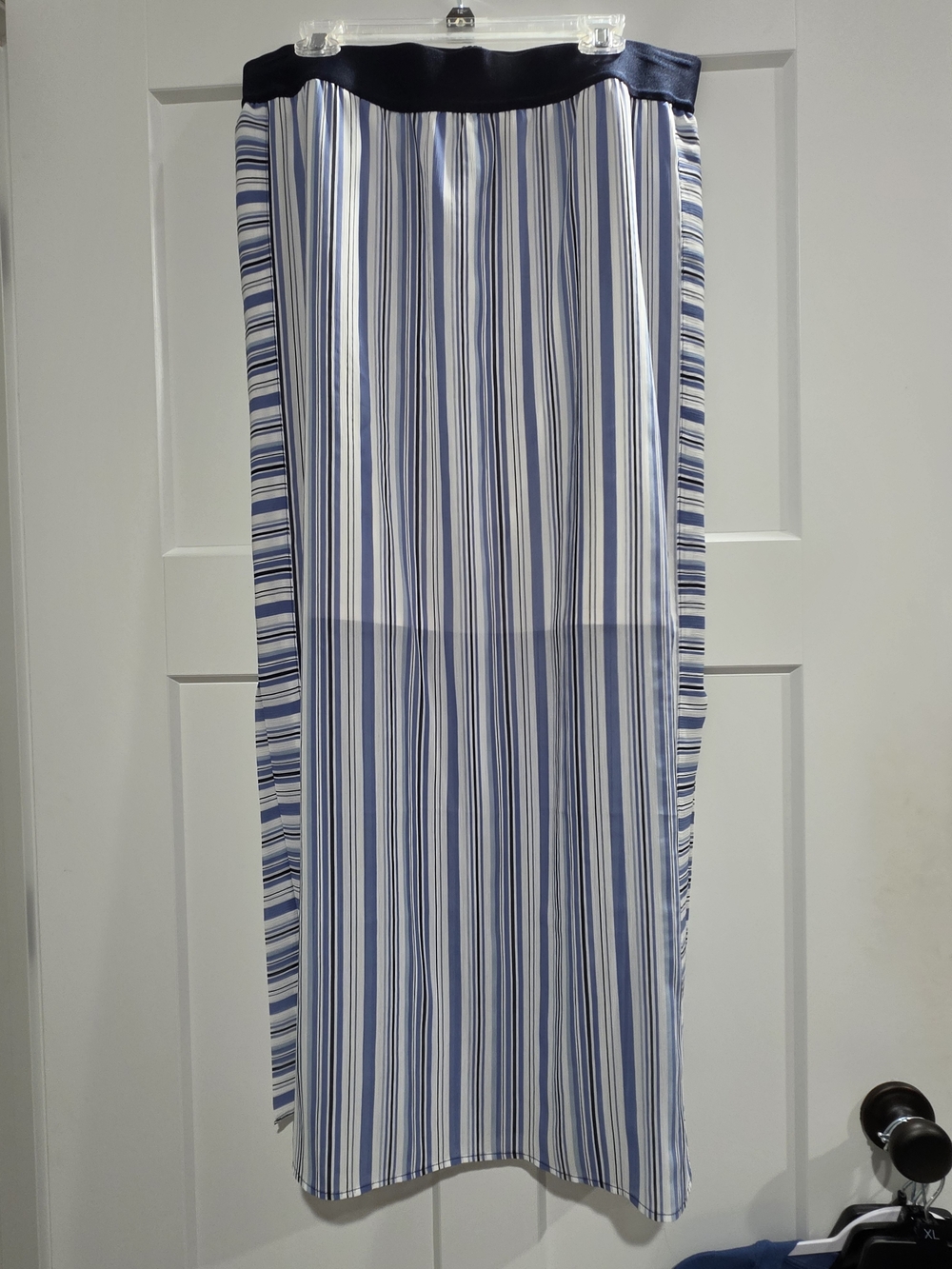 Ann Taylor Navy and White Striped Maxi Skirt